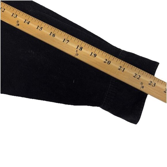 Quacker Factory Appliqué Fall Harvest Corduroy Shirt M Black Orange Button Up - Picture 9 of 10